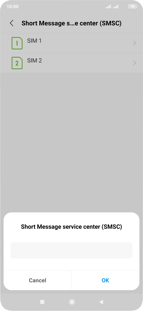 Key in +447802000332 and press OK.