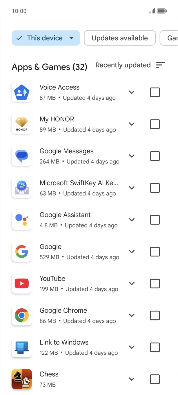 Press the required app.