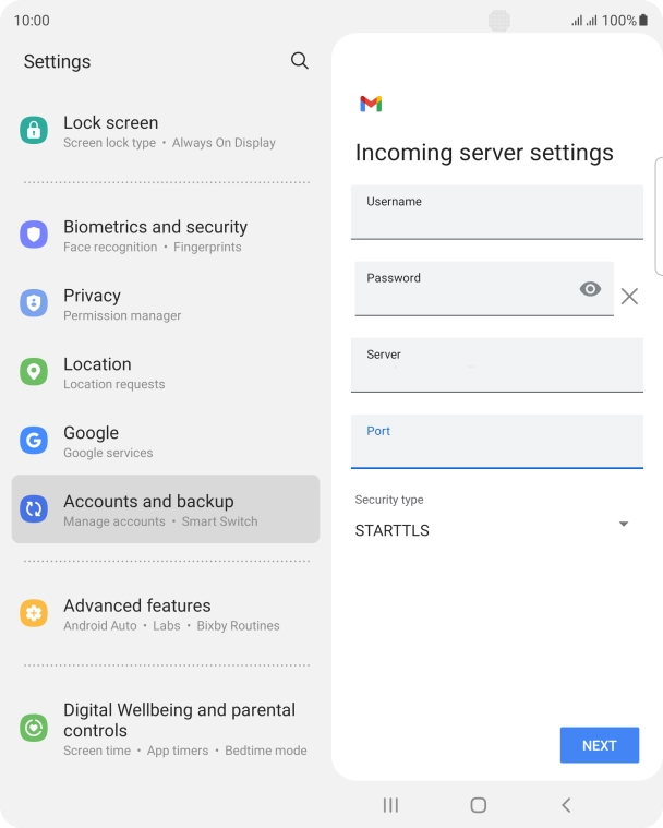 Press the drop down list below 'Security type'.