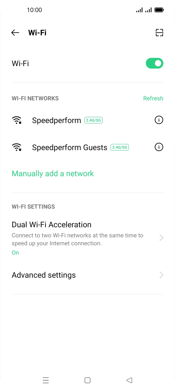 Press the required WiFi network.