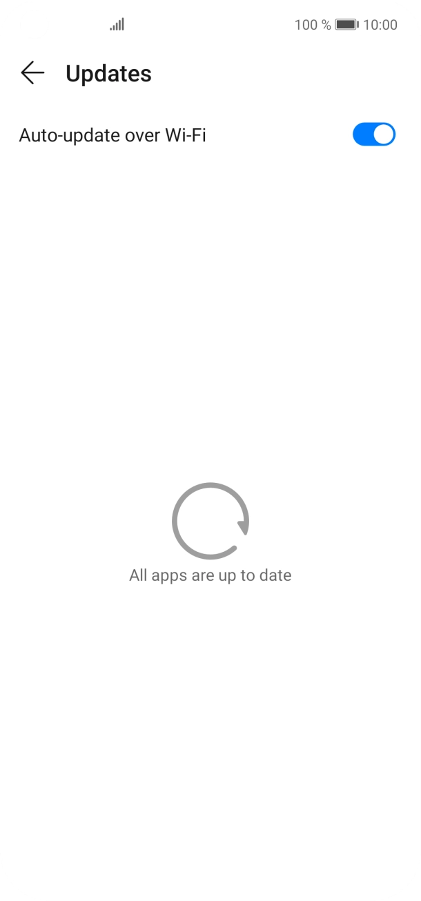 Press the indicator next to 'Auto-update over Wi-Fi' to turn the function on or off. Press the indicator next to 'Auto-update over Wi-Fi' to turn the function on or off.
