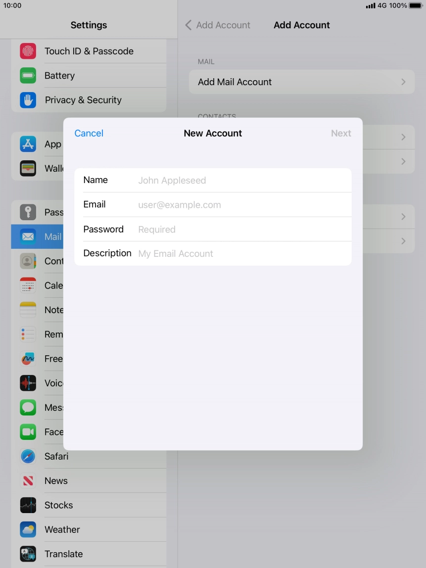 Press Name and key in the required sender name.
