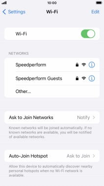 Press the required WiFi network and key in the password for the WiFi network.