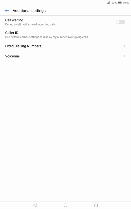 Press the indicator next to 'Call waiting' to turn the function on or off.