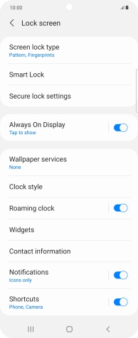 Press Screen lock type and key in the additional phone lock code you created earlier.