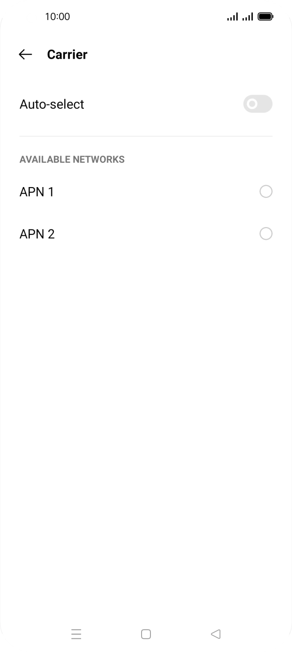 Press the required network. Press the required network.