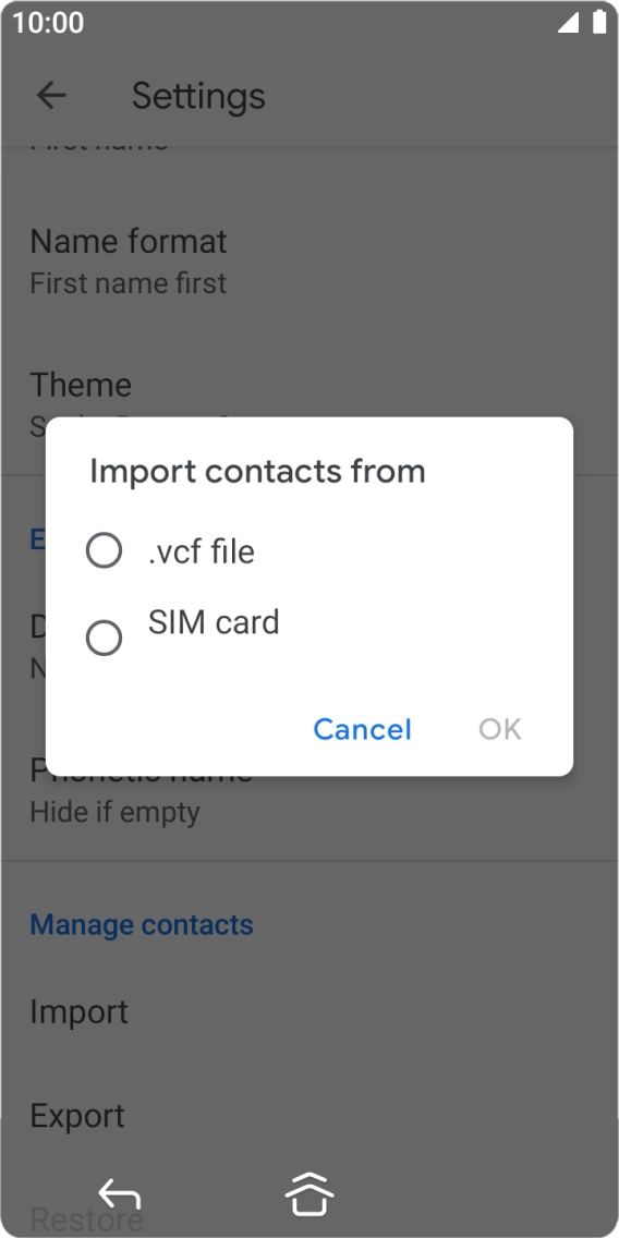 Press SIM card.