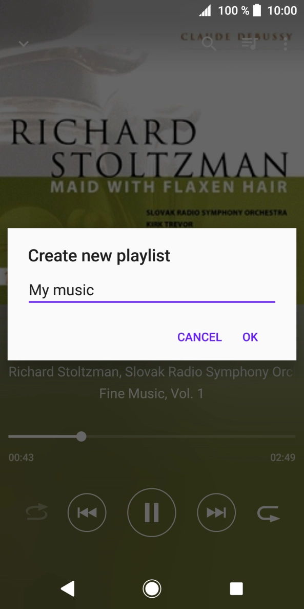 Key in a name for the playlist and press OK.