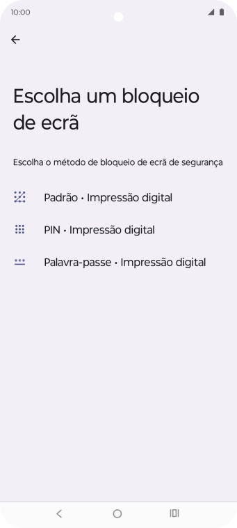 Prima o código de bloqueio do telefone pretendido e siga as indicações no ecrã para estabelecer um código de bloqueio adicional.