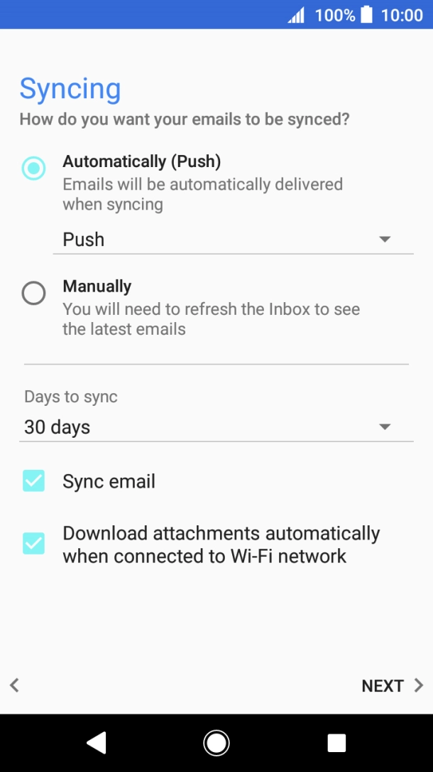 Press the drop down list below 'Automatically (Push)'.
