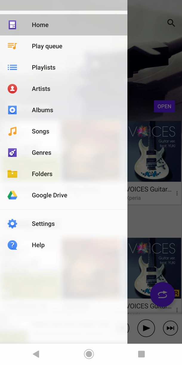 Press the required category and go to the required audio file.