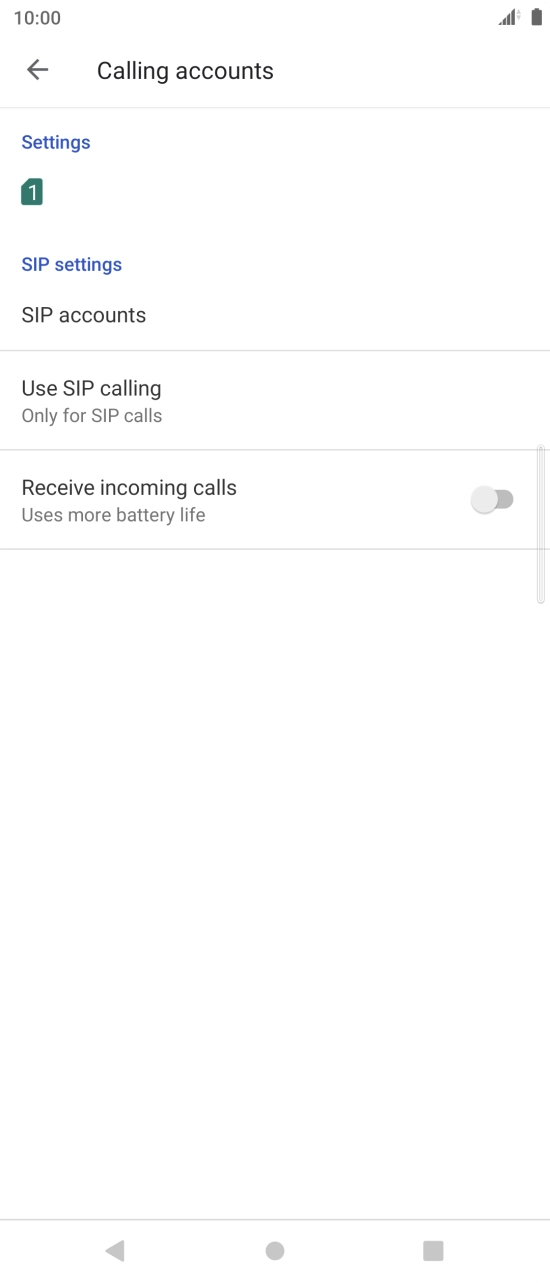 Press the name of the SIM. Press the name of the SIM.