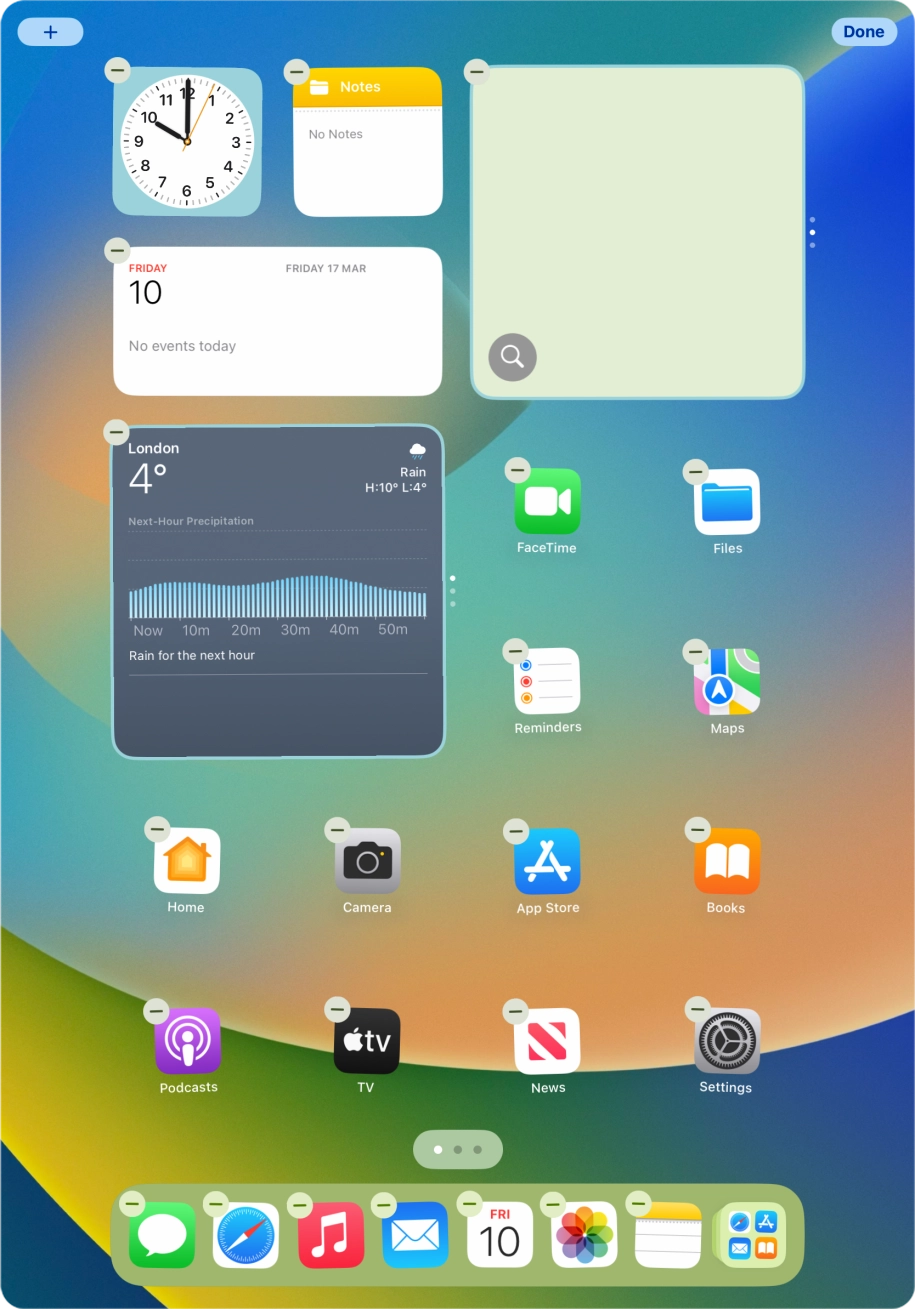 Press the home screen icon.