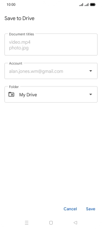 Press the field below 'Folder' and go to the required folder.