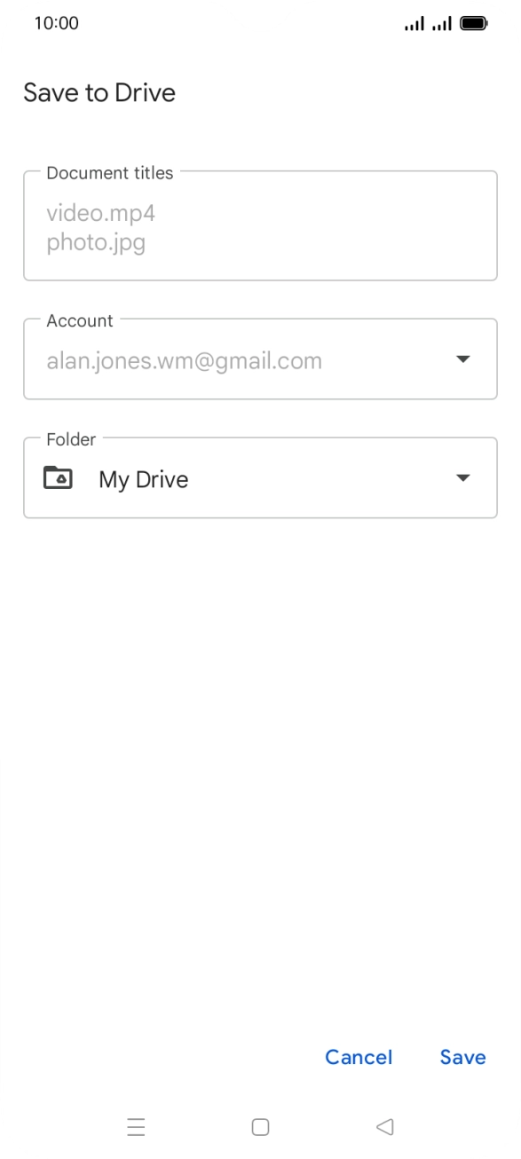 Press the field below 'Folder' and go to the required folder. Press the field below 'Folder' and go to the required folder.
