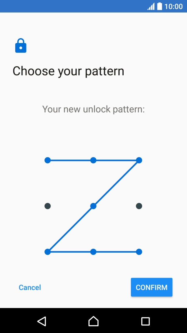 Repeat the selected phone lock code and press CONFIRM.