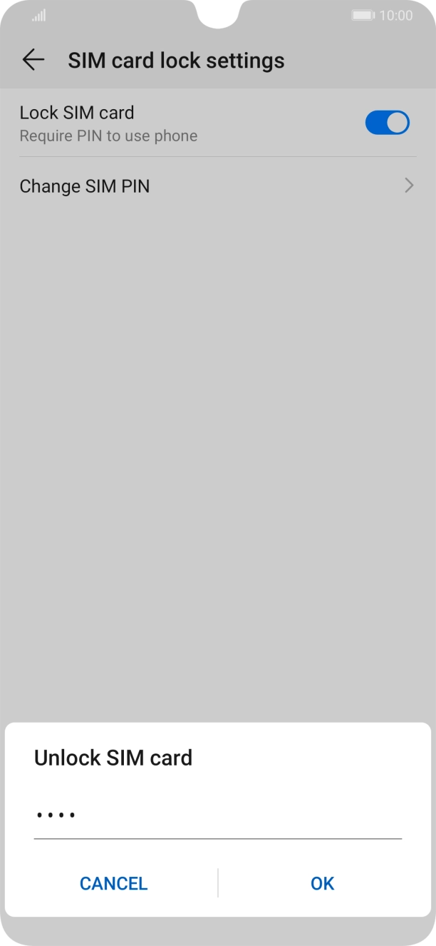 Key in your SIM PIN and press OK. The default SIM PIN is 0000.