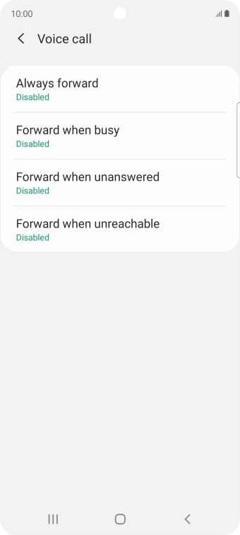 Press the required divert type.