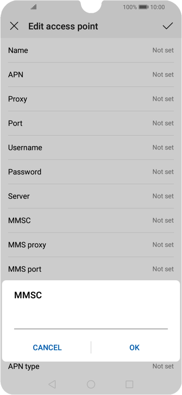 Key in http://mmsc.mms.o2.co.uk:8002 and press OK.