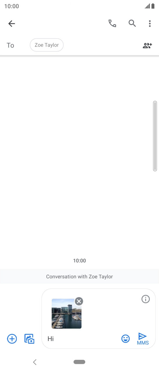 Press the send icon when you've finished your picture message. Press the send icon when you've finished your picture message.