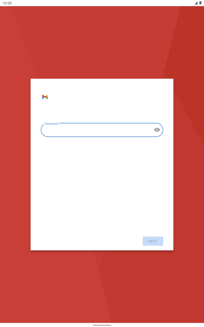 Press the field below 'Password' and key in the password for your email account. Press the field below 'Password' and key in the password for your email account.