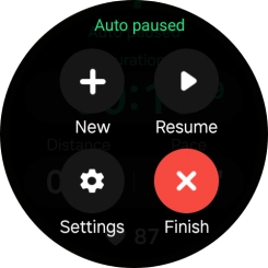 Press Finish to end an activity. Press Finish to end an activity.