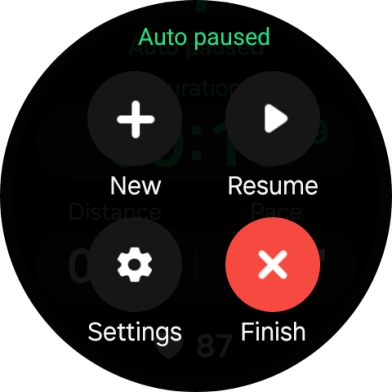 Press Finish to end an activity. Press Finish to end an activity.