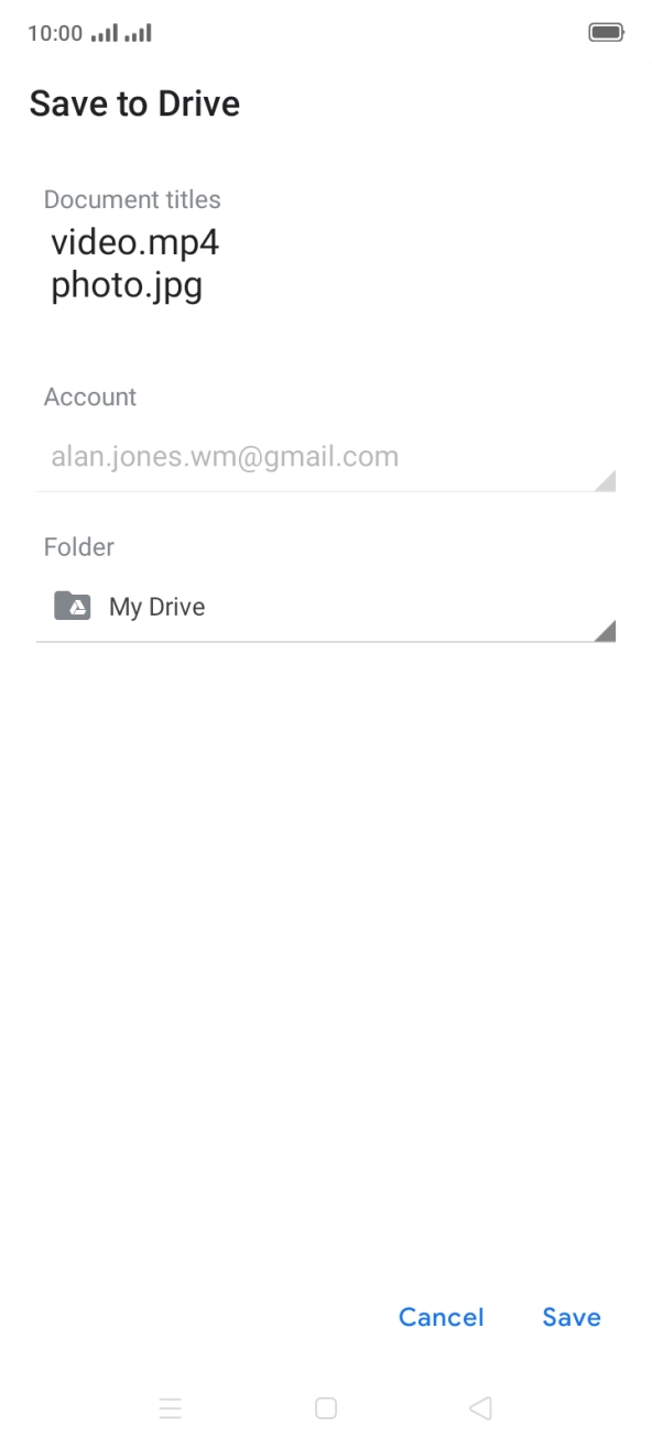 Press the field below 'Folder' and go to the required folder. Press the field below 'Folder' and go to the required folder.