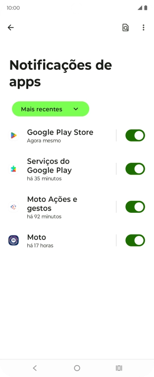 Prima a lista suspensa.