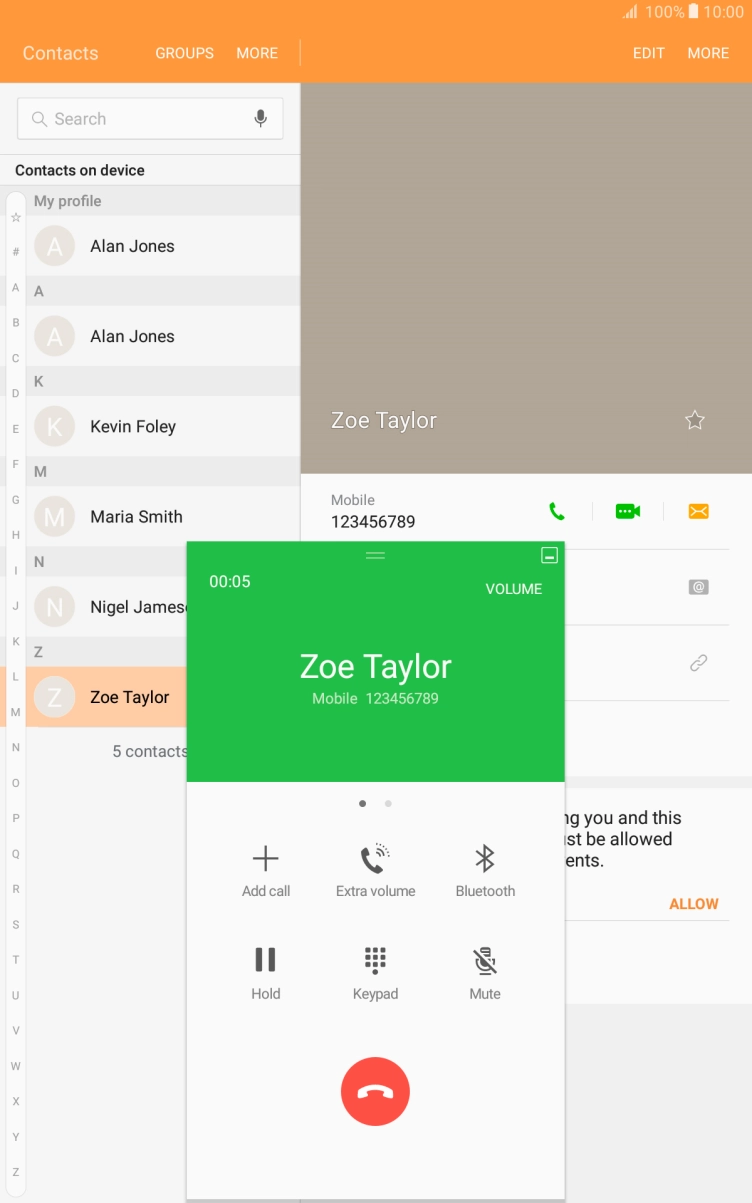 Press the end call icon.