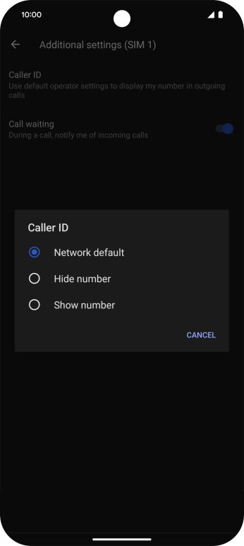 Press Show number to turn on caller identification.