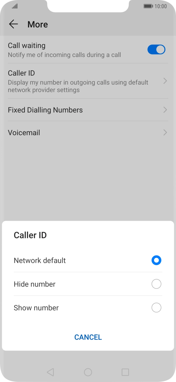 Press Show number to turn on caller identification.