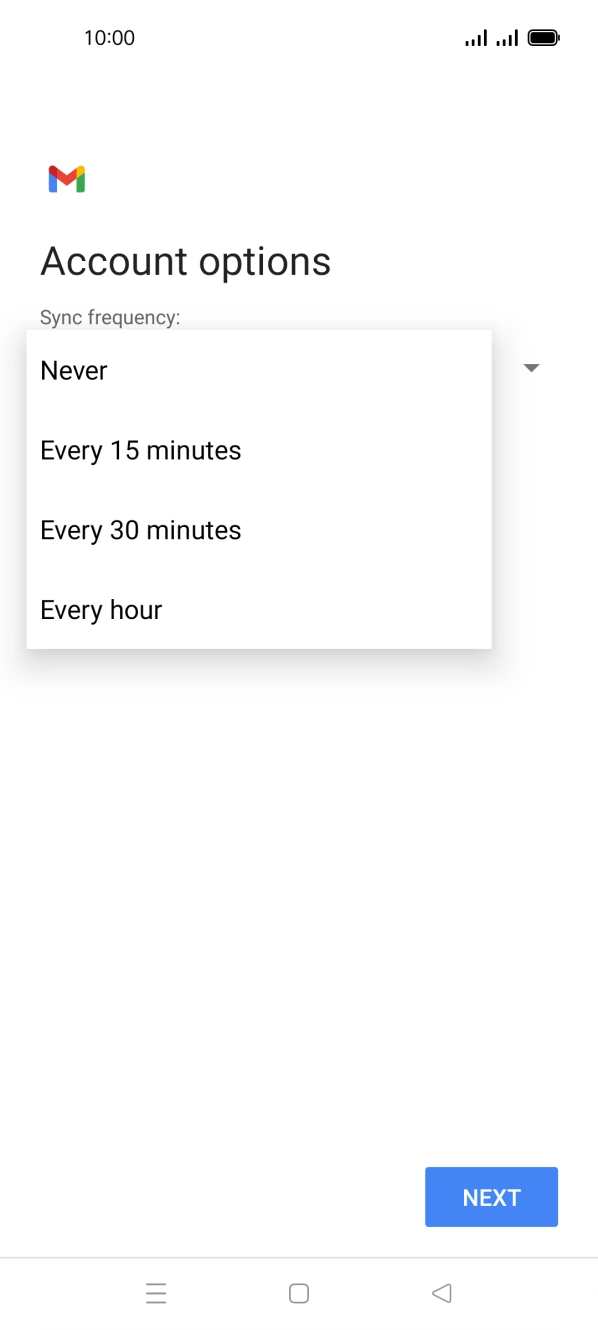 Press the required setting. Press the required setting.