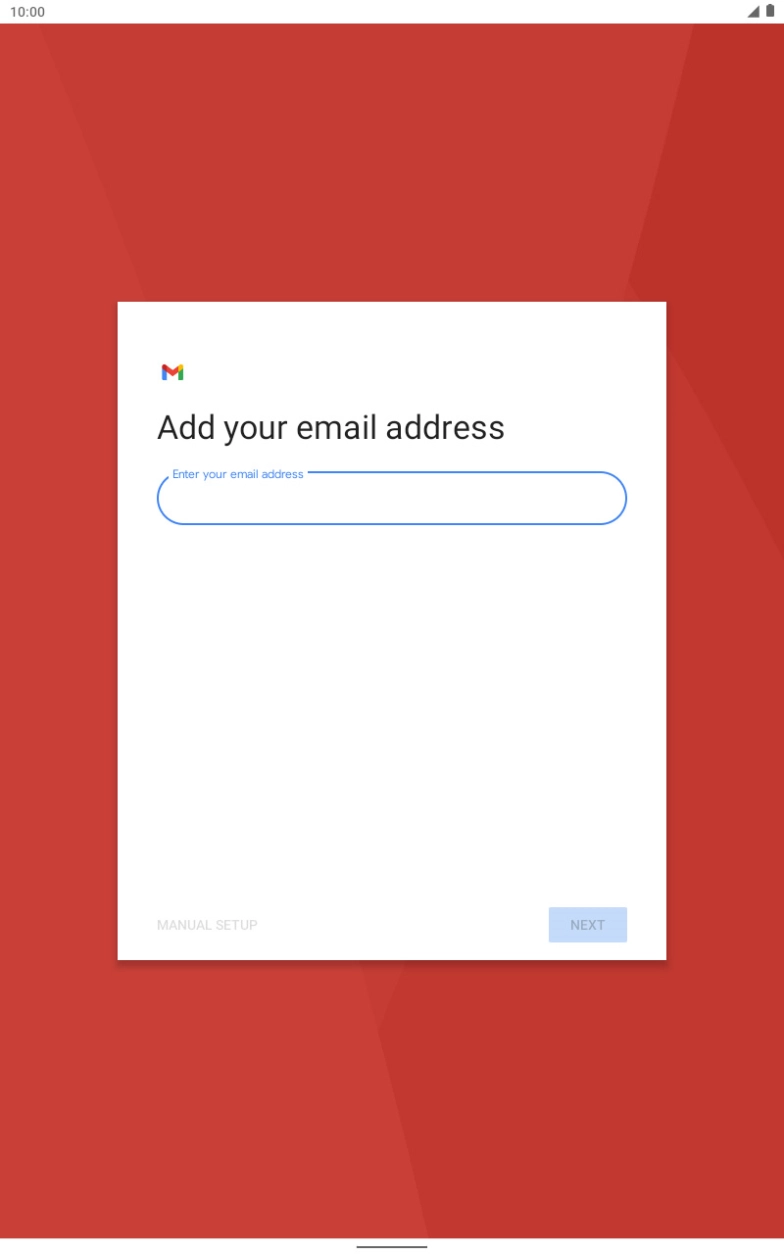 Press the field below 'Enter your email address' and key in your email address. Press the field below 'Enter your email address' and key in your email address.