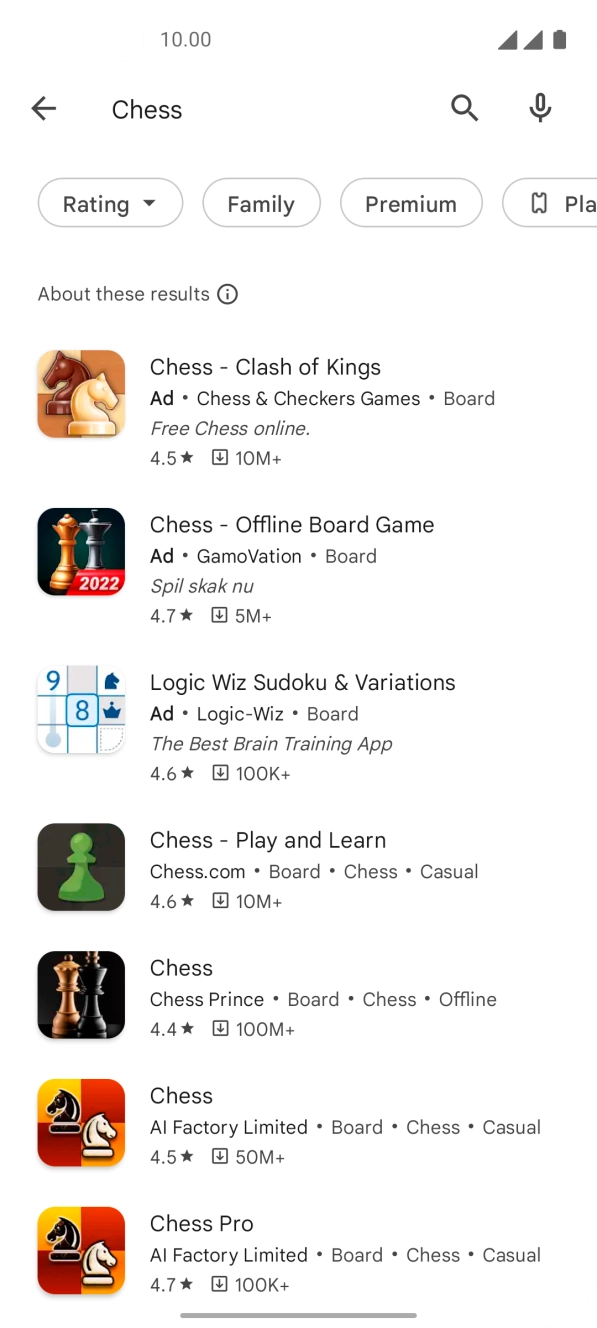Press the required app.