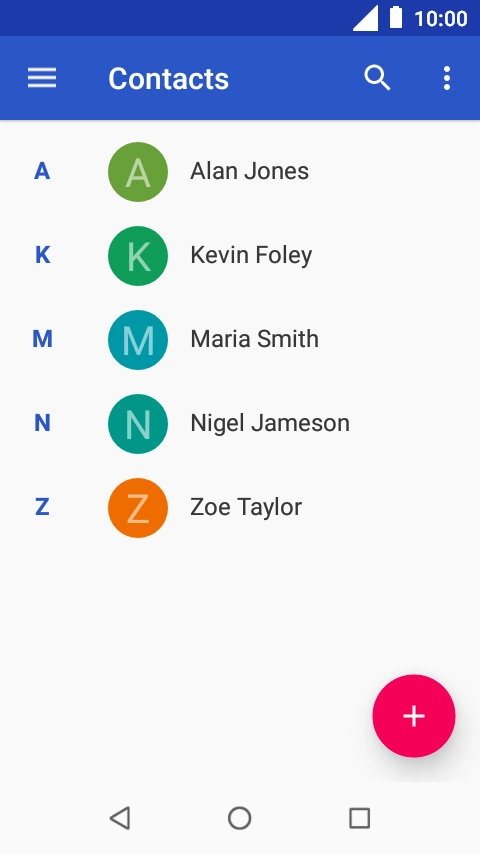 Press the new contact icon.