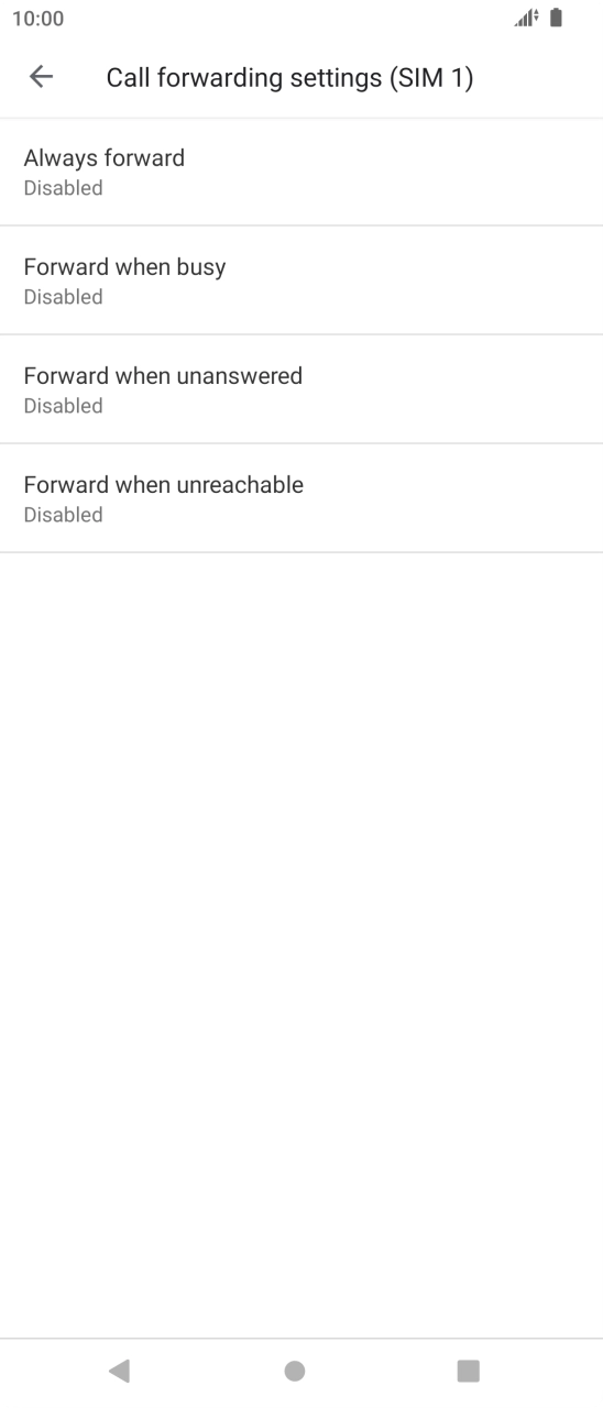Press the required divert type.