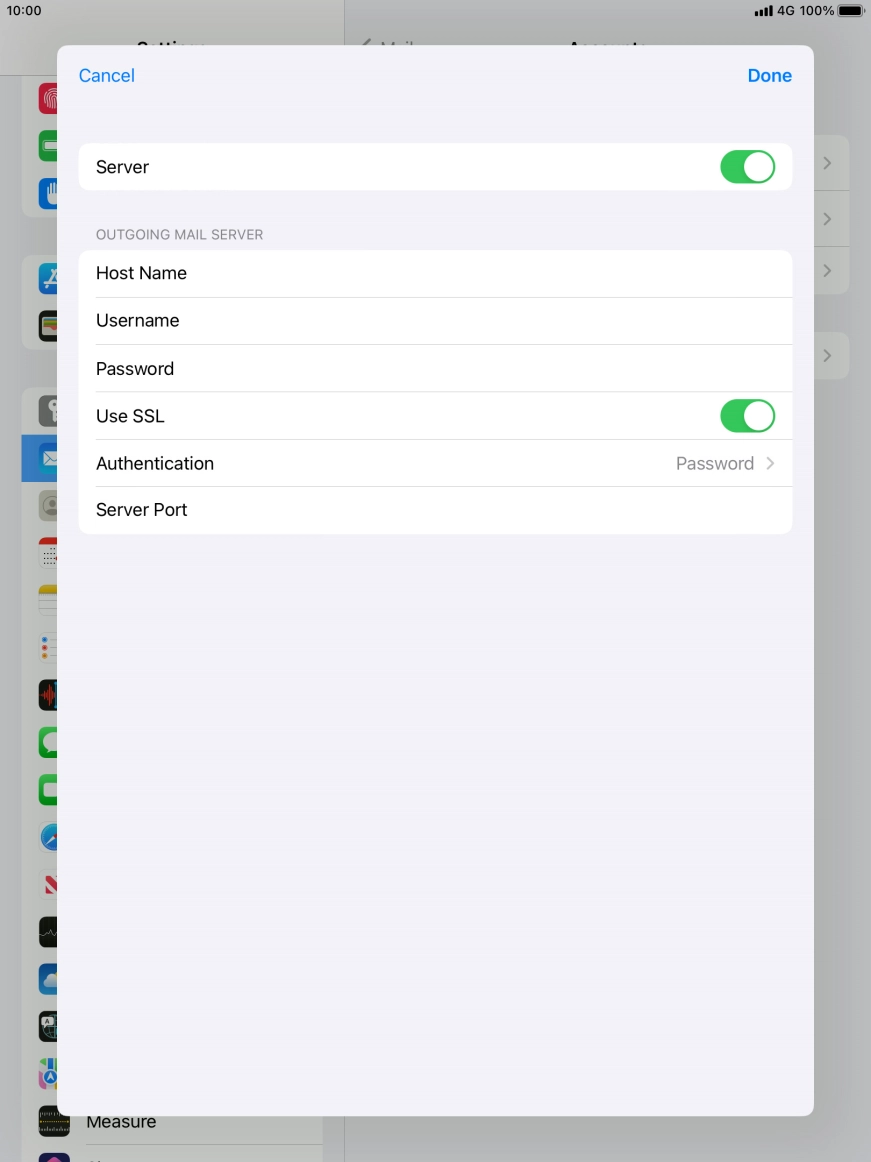 Press the indicator next to 'Use SSL' to turn off the function.