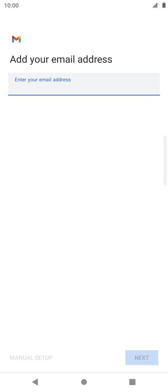 Press the field below 'Enter your email address' and key in your email address.