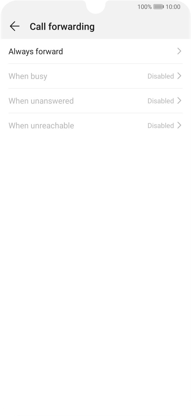 Press the required divert type.