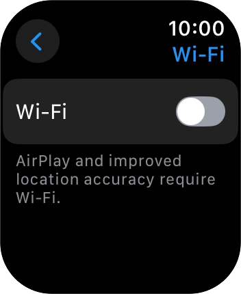 Press the indicator next to 'Wi-Fi' to turn the function on or off.