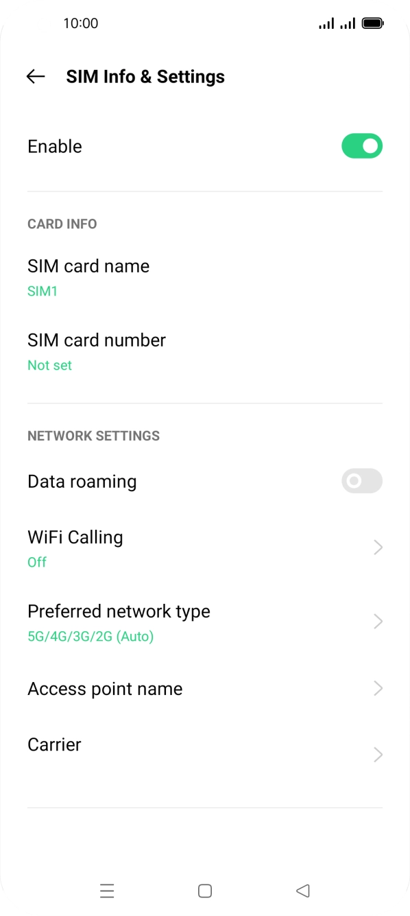 Press Access point name. Press Access point name.