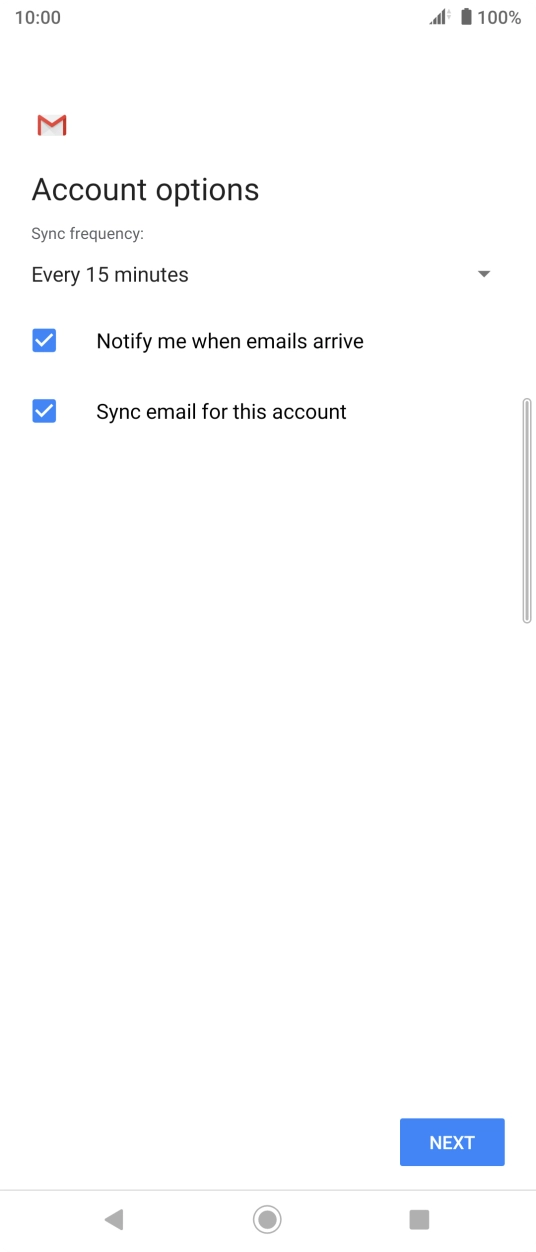 Press the drop down list below 'Sync frequency:'. Press the drop down list below 'Sync frequency:'.