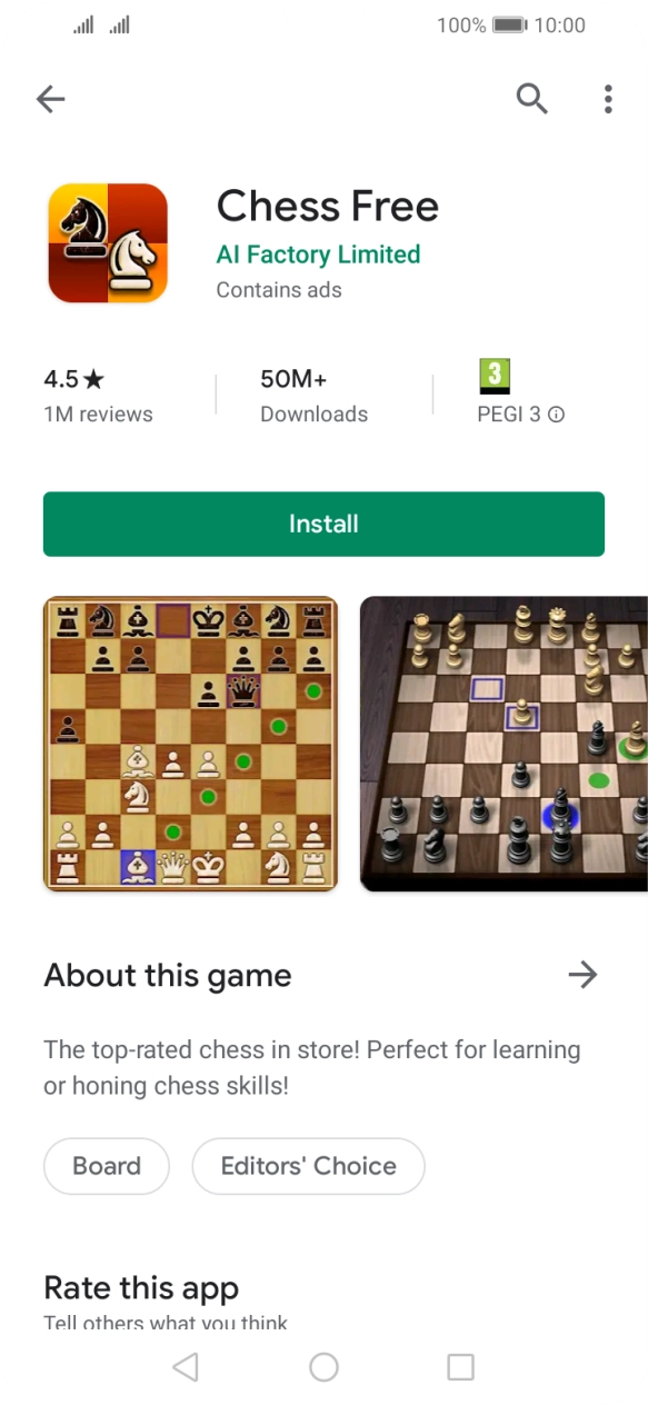 Press Install and follow the instructions on the screen to install the app.