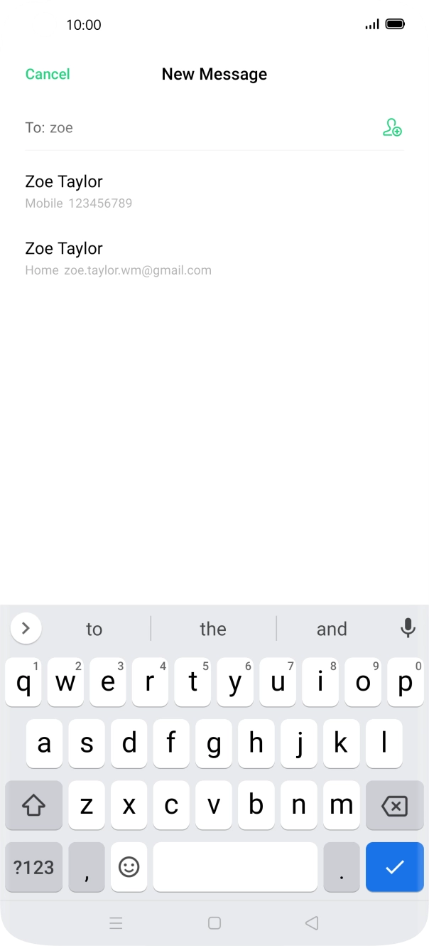 Press the required contact. Press the required contact.