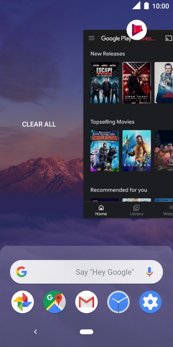 To end all running applications, press CLEAR ALL.