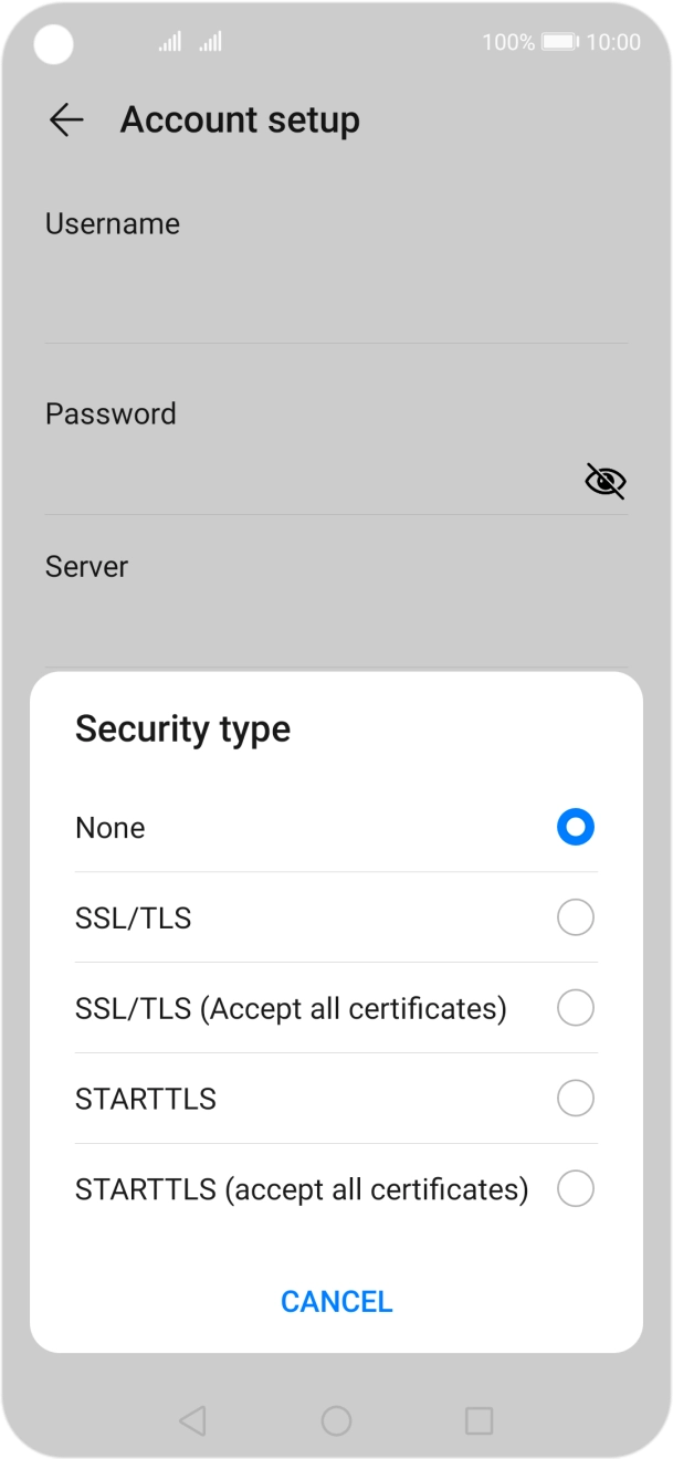 Press None to turn off the function.