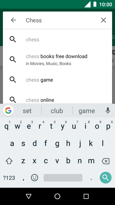 Key in the name or subject of the required app and press the search icon.