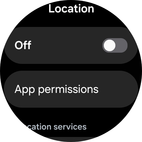 Press the indicator below 'Location' to turn the function on or off. Press the indicator below 'Location' to turn the function on or off.