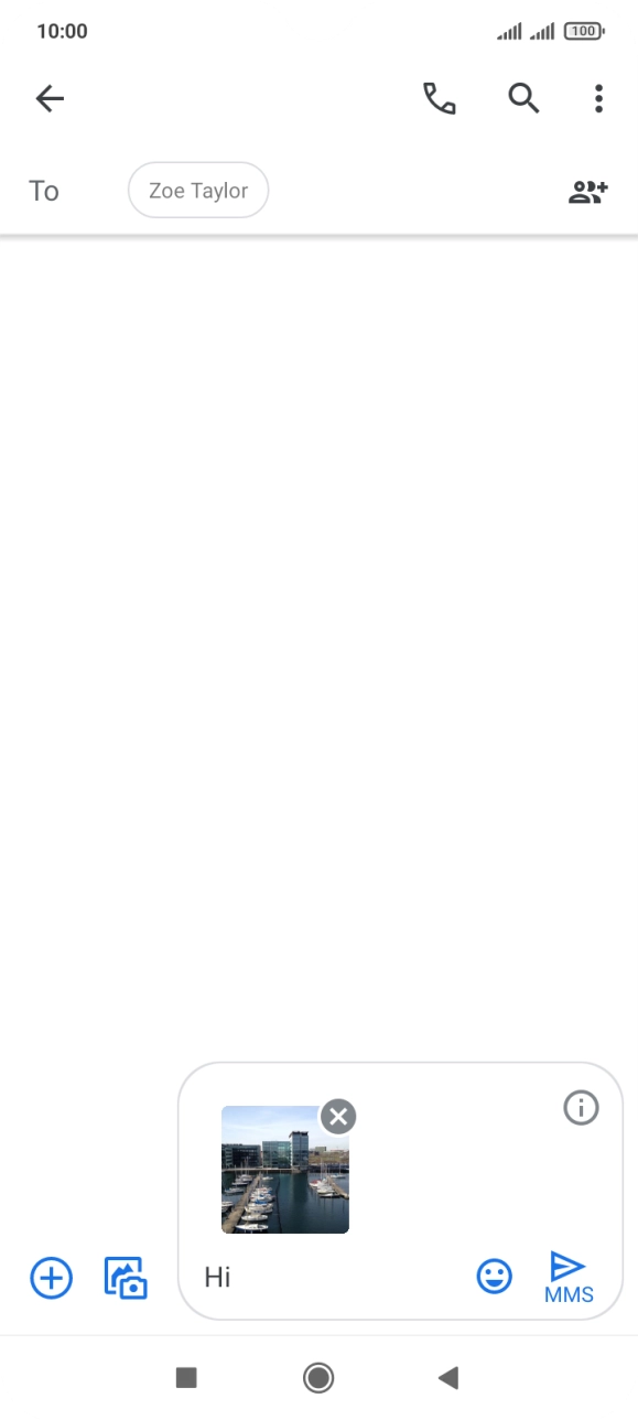 Press the send icon when you've finished your picture message. Press the send icon when you've finished your picture message.